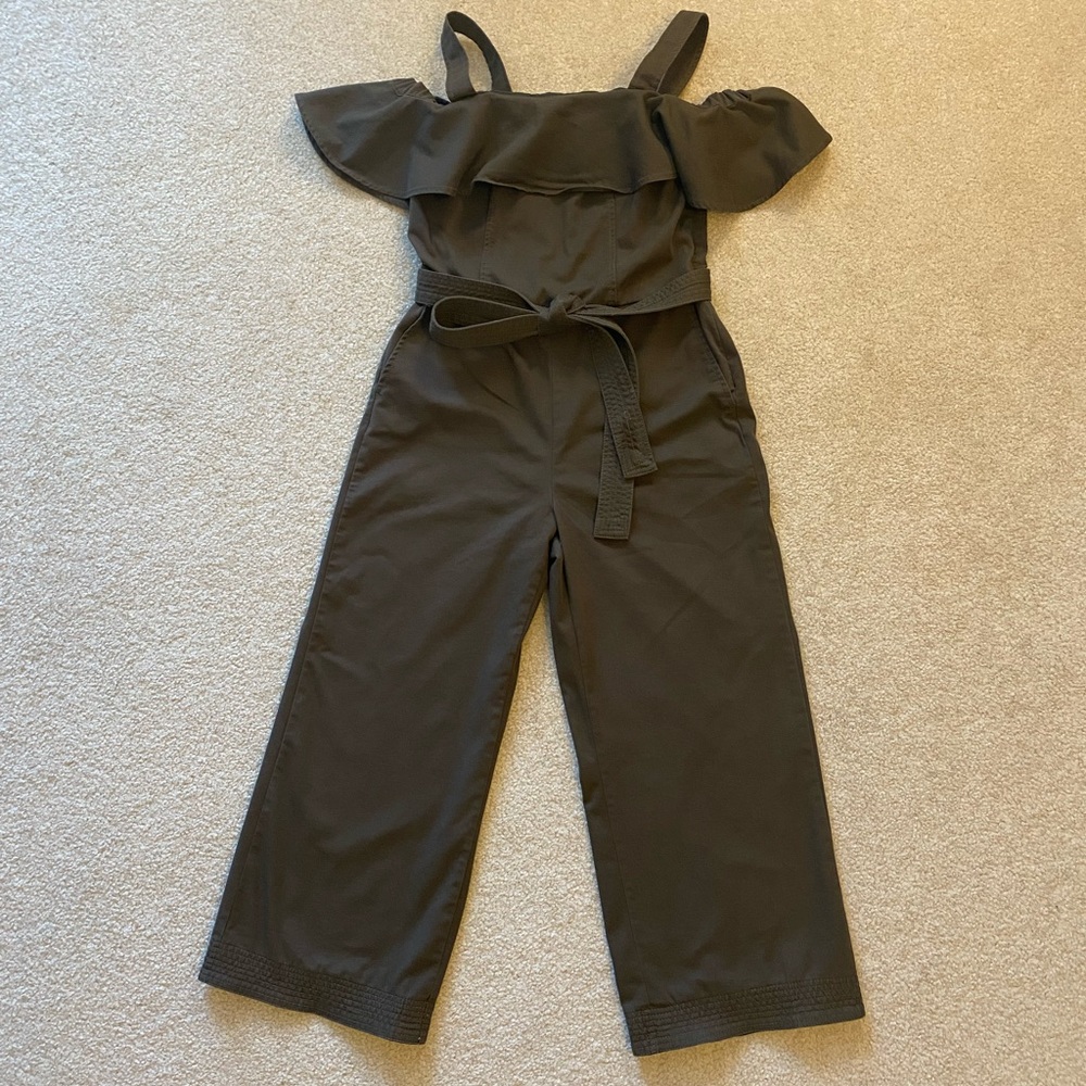 Banana Republic Olive Ruffle Jumpsuit